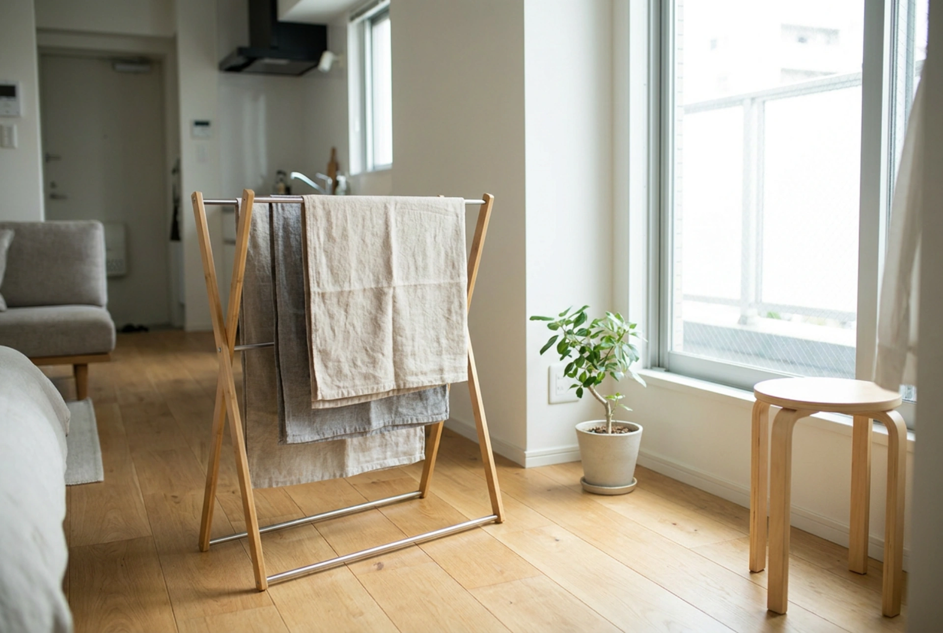 Optimiser l'usage d'un mini-étendoir à linge dans un petit appartement