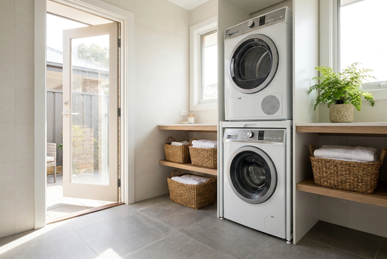 Comment installer un lave-linge et un sèche-linge dans la salle de bains pour limiter l'humidité