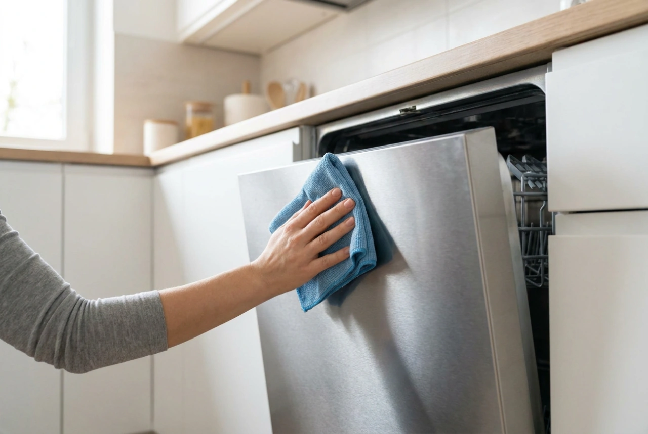 Comment entretenir le panneau extérieur d'un lave-vaisselle encastrable au quotidien