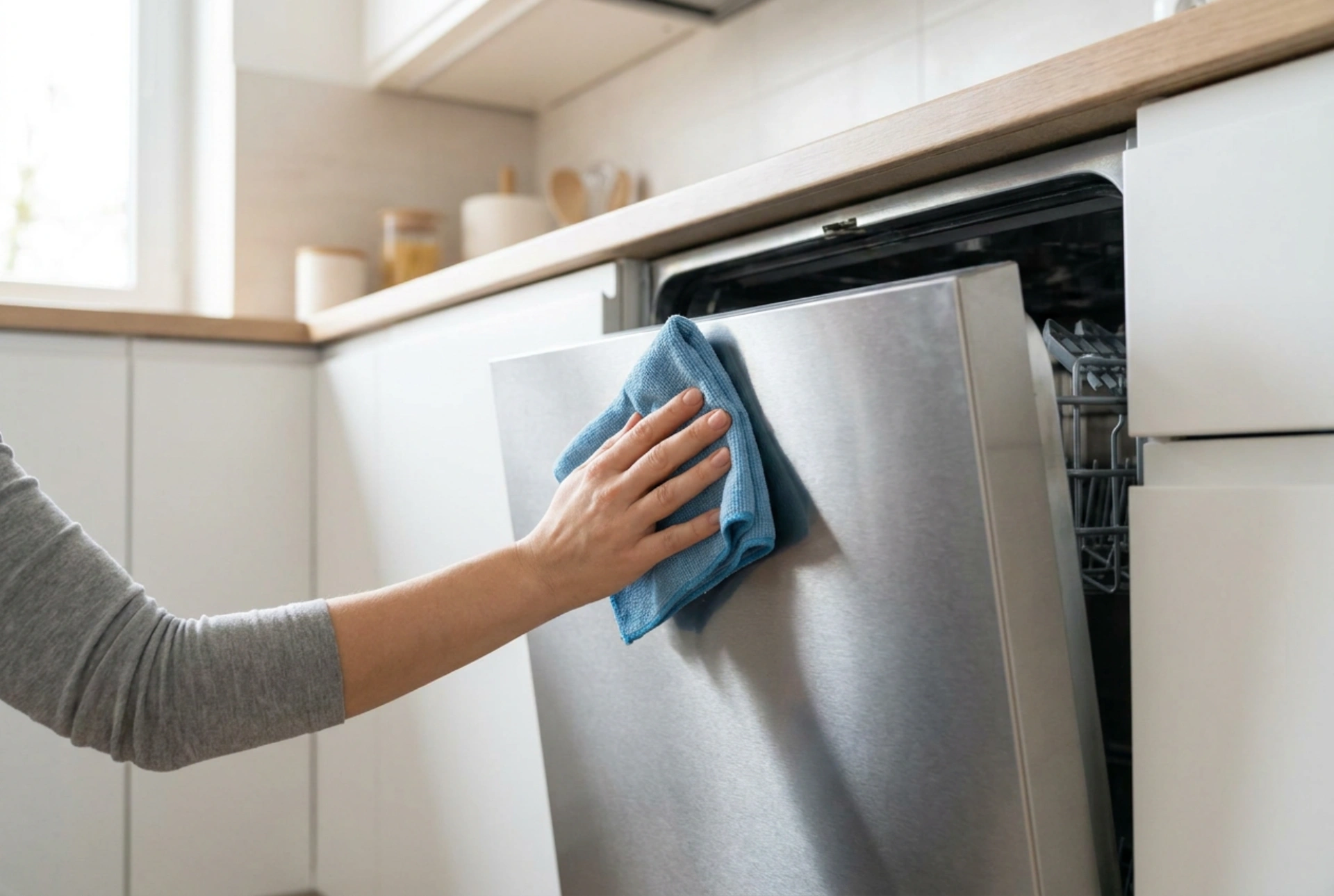 Comment entretenir le panneau extérieur d'un lave-vaisselle encastrable au quotidien