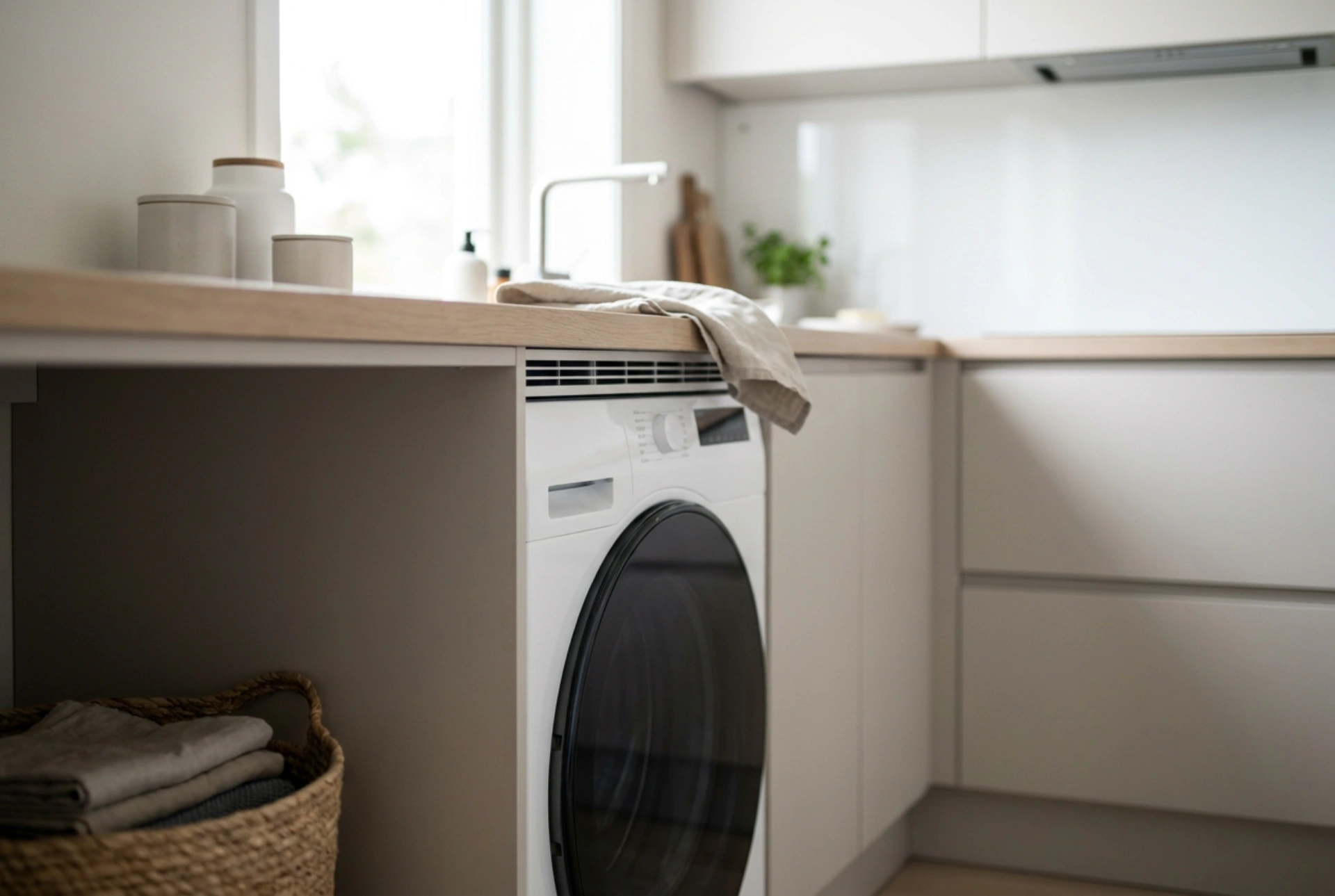 Lave-linge sous le plan de travail en cuisine : confort et ventilation