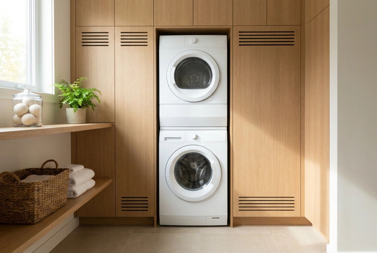 Superposer son lave-linge et son sèche-linge : les règles d'une ventilation optimale