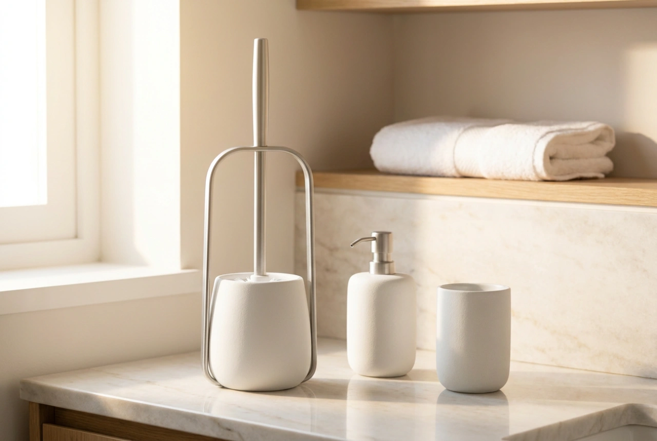 Comment entretenir un support de papier toilette et une brosse WC blancs