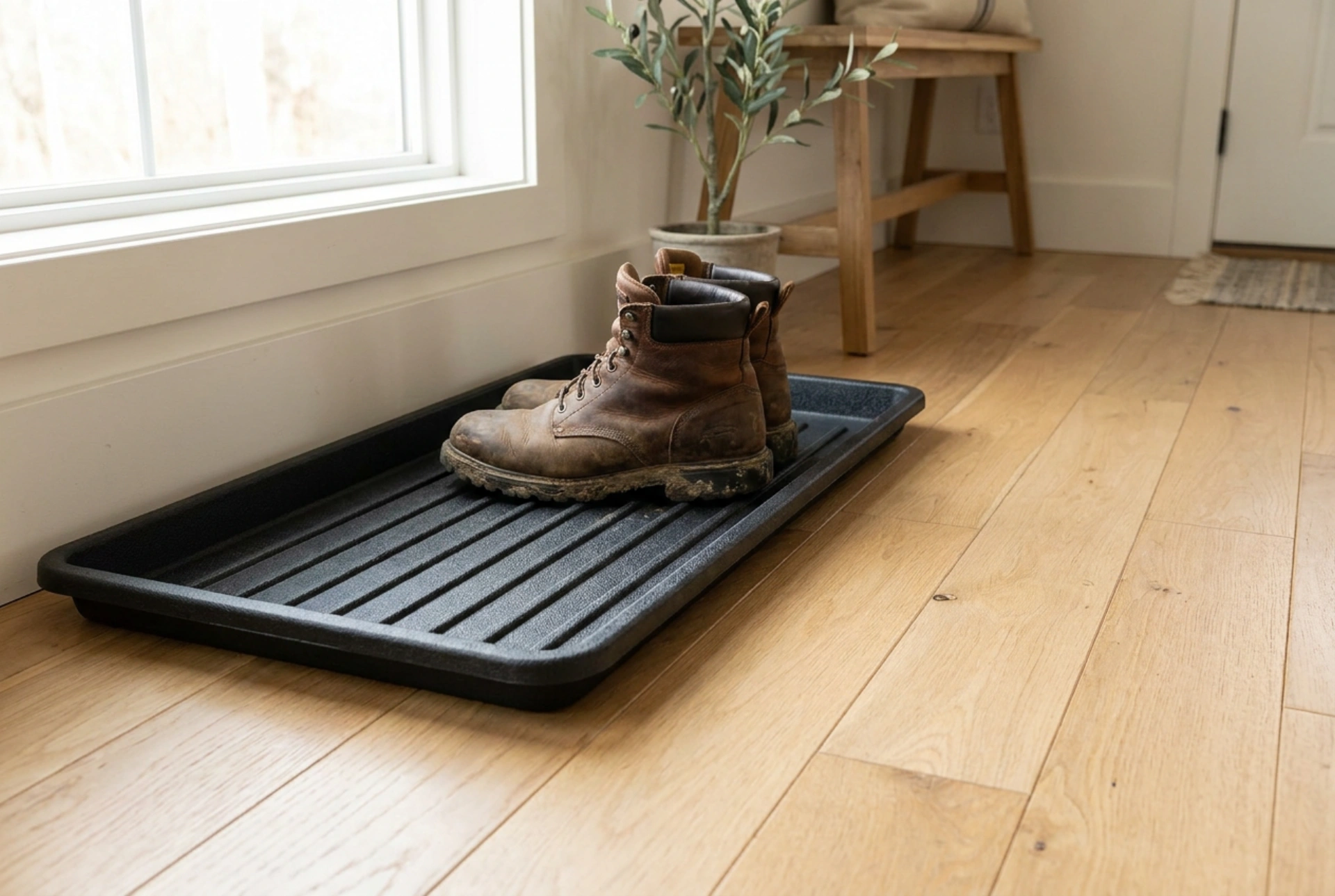 Comment installer un bac à bottes en caoutchouc pour limiter la boue dans l'entrée