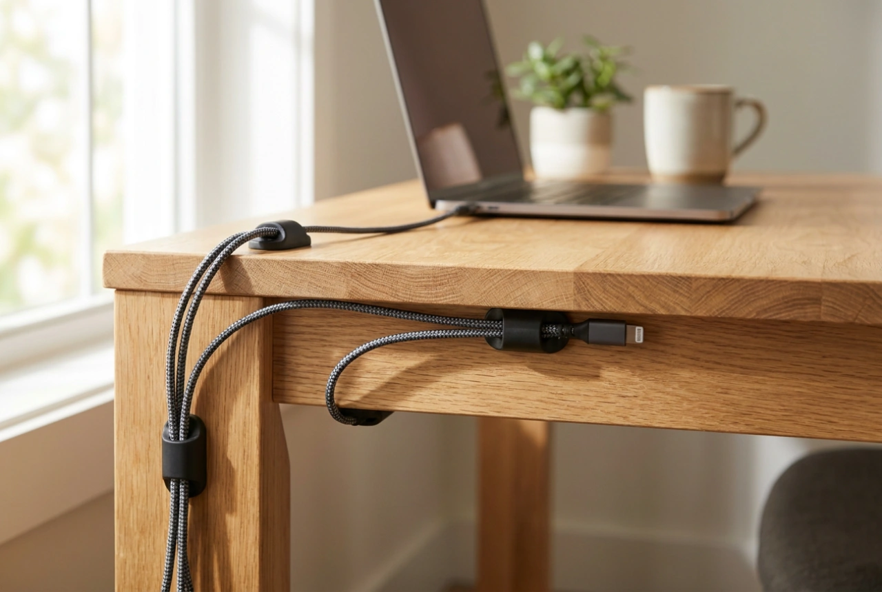 Comment organiser efficacement les câbles sous le bureau
