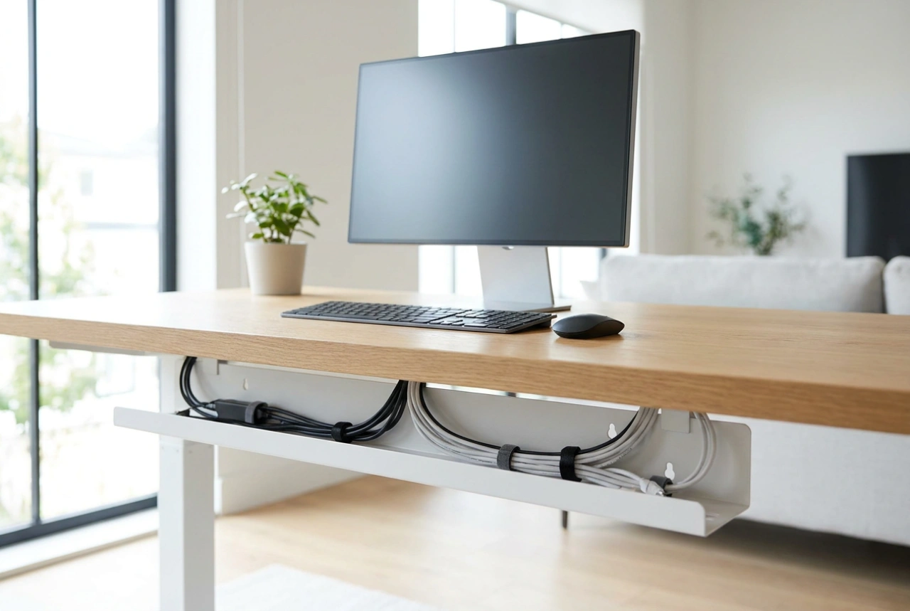 Comment installer un organiseur de câbles sous le bureau pour retrouver un espace ordonné