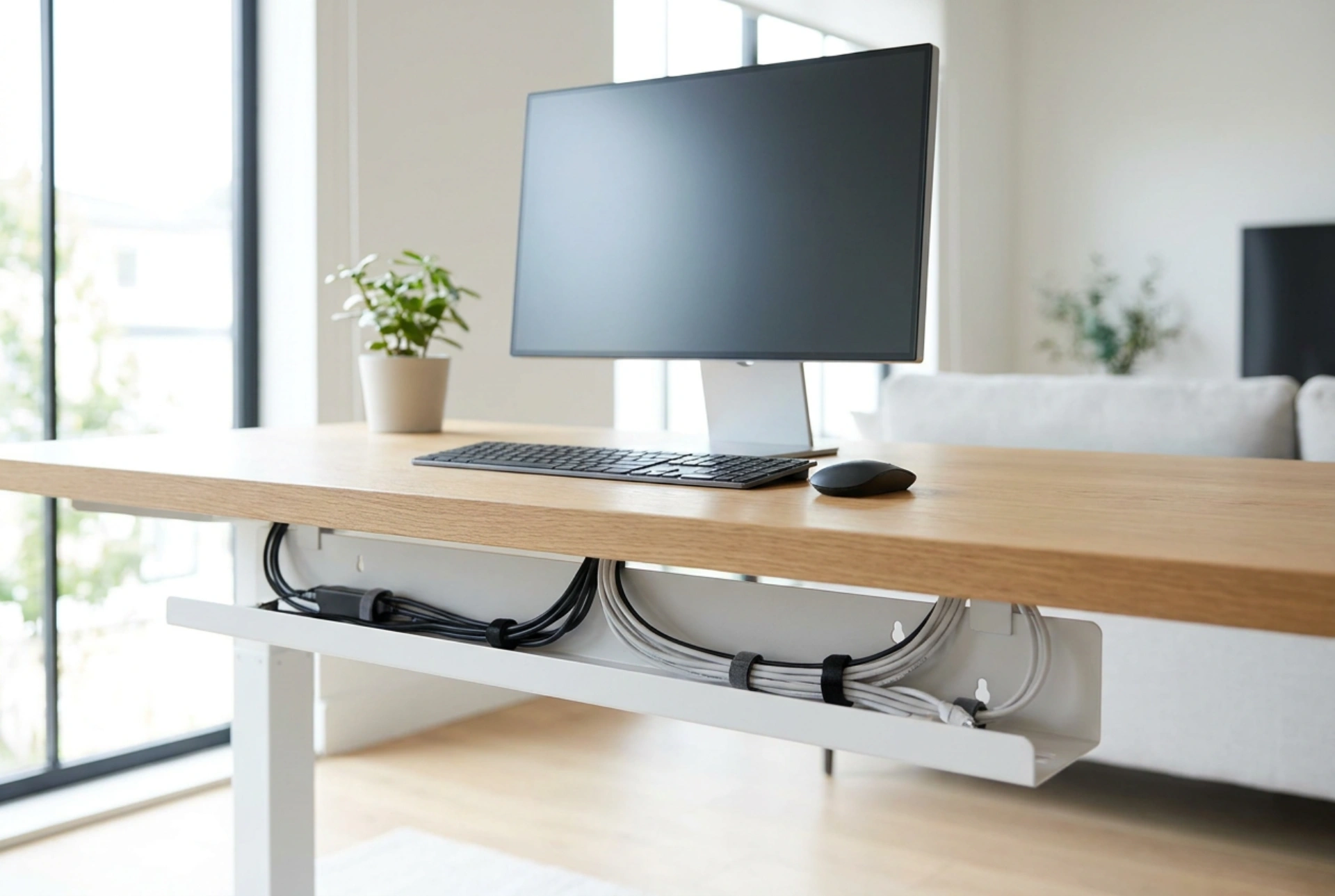 Comment installer un organiseur de câbles sous le bureau pour retrouver un espace ordonné