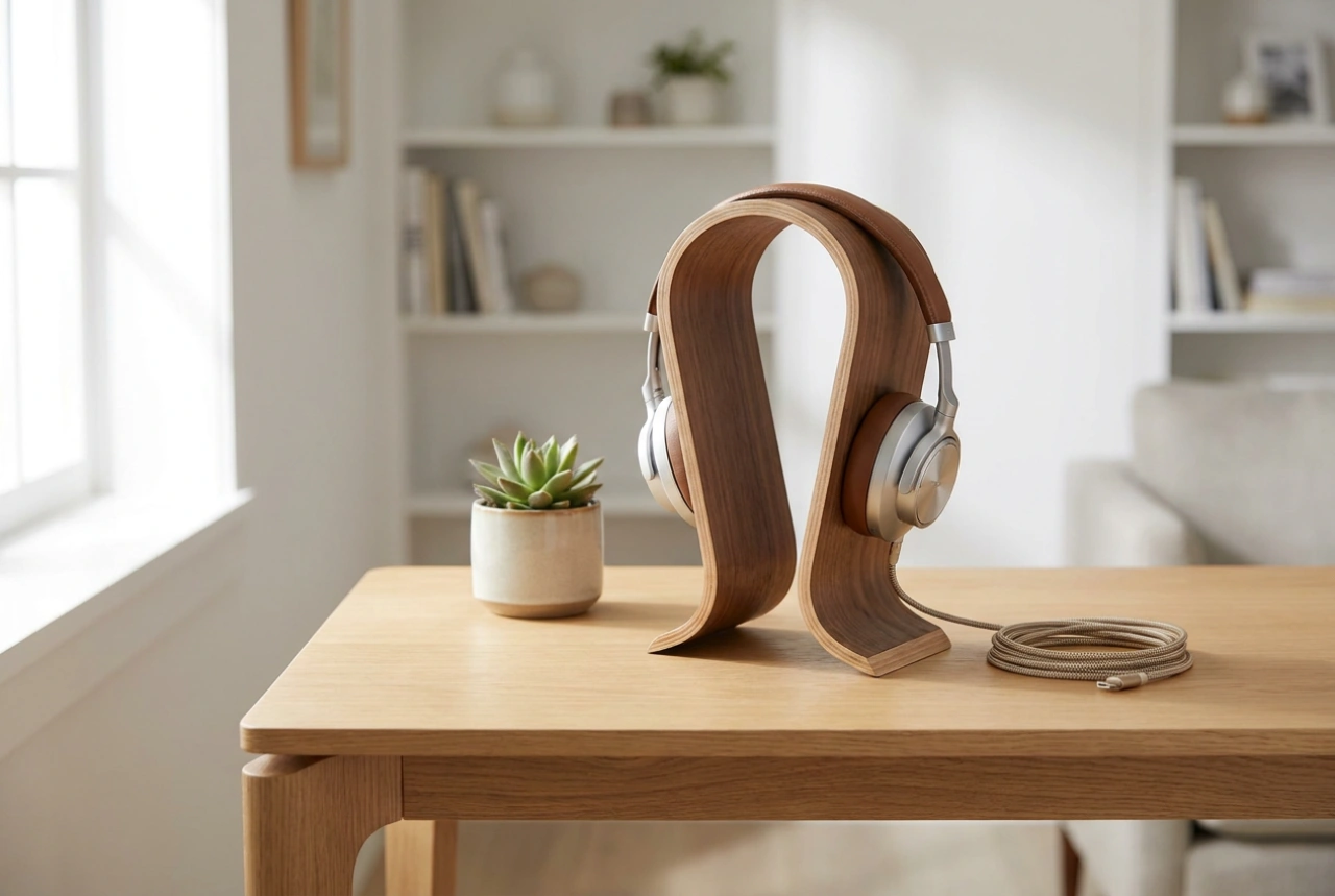 Comment utiliser un support de casque en bois pour organiser votre bureau