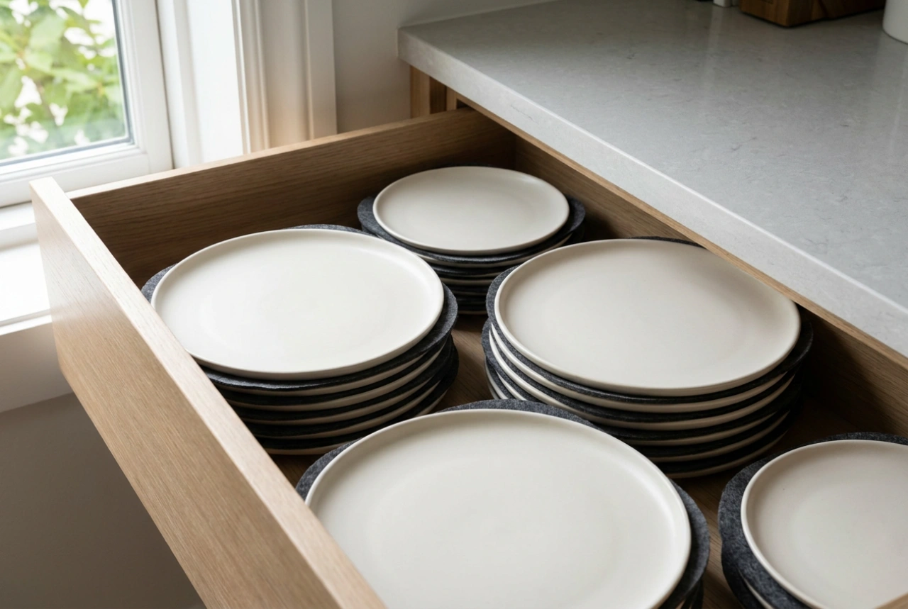 Comment ranger ses assiettes dans un tiroir pour éviter les chocs