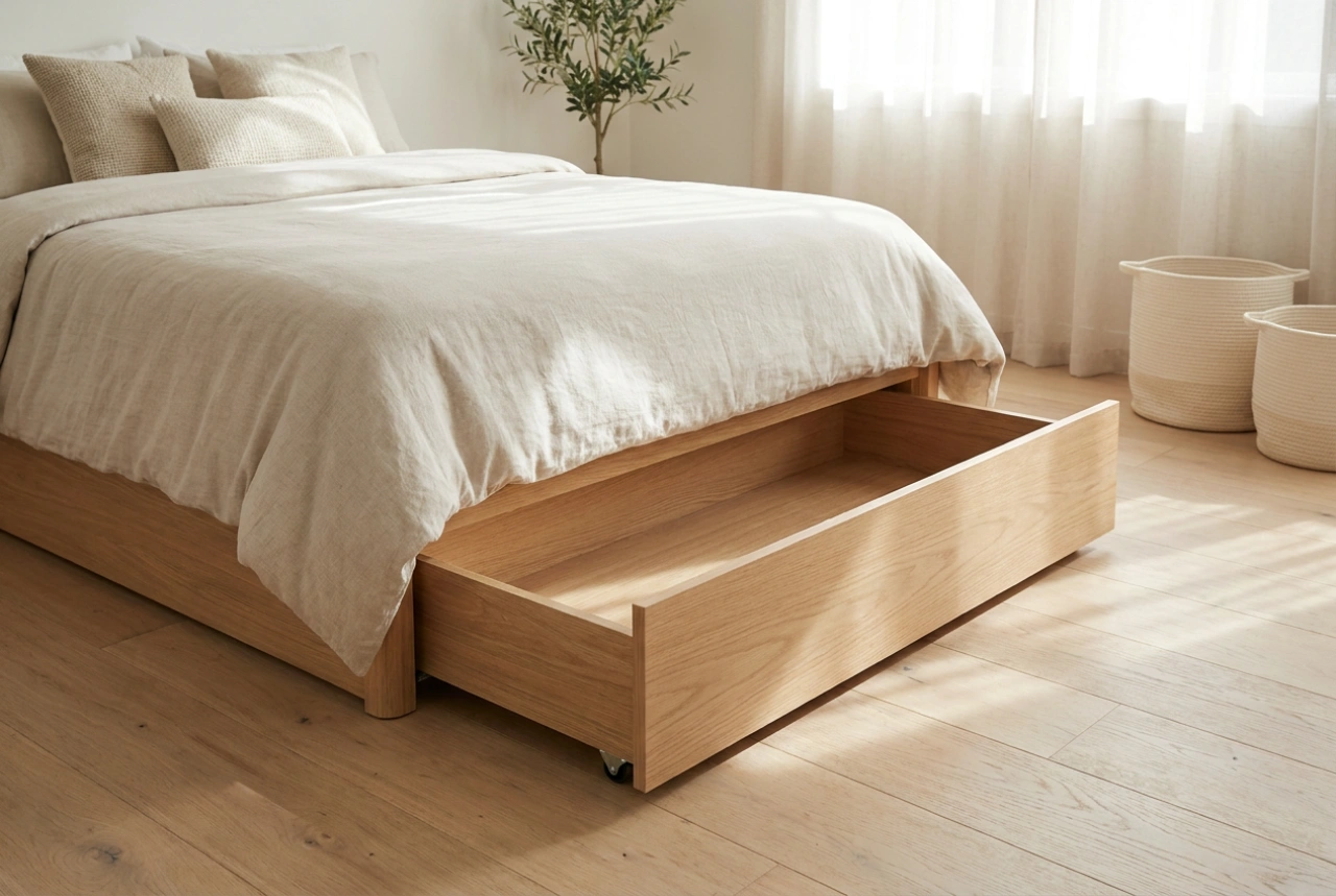 Comment organiser le rangement sous le lit avec des bacs sur roulettes