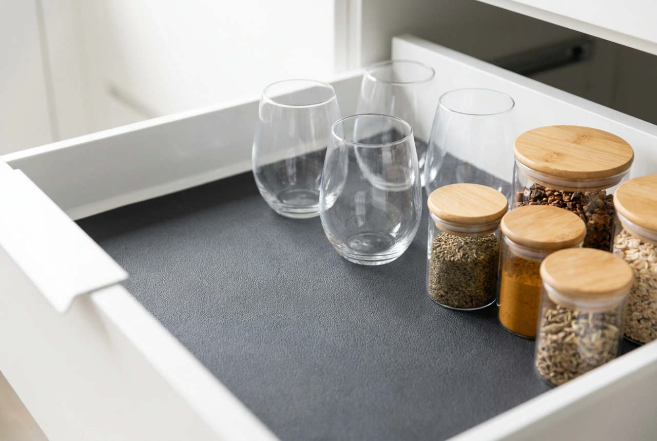 Comment les tapis de tiroir antidérapants stabilisent la vaisselle et les provisions