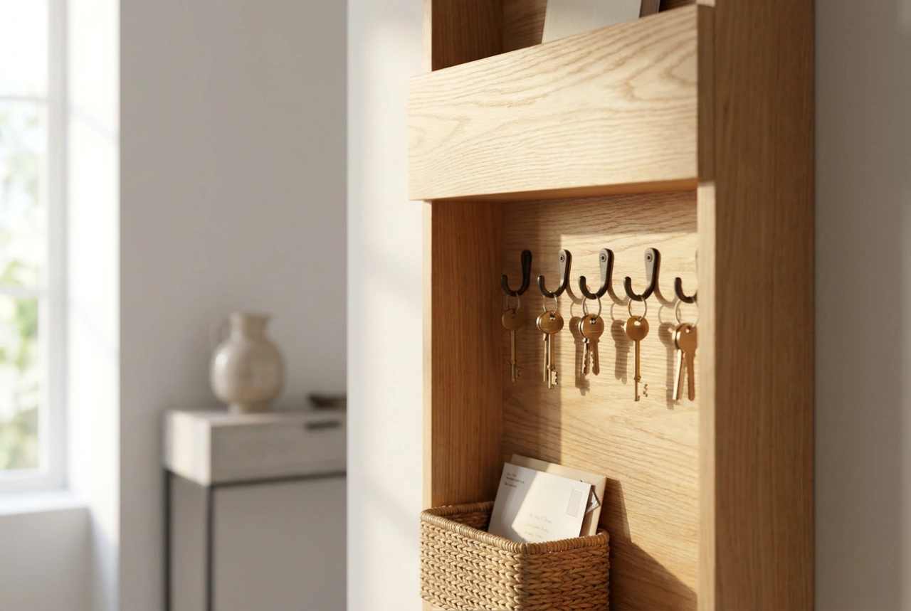 Comment organiser ses clés dans une boîte en bois à l'entrée