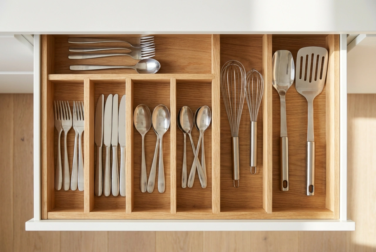 Comment organiser un tiroir de cuisine sans gaspiller d'espace