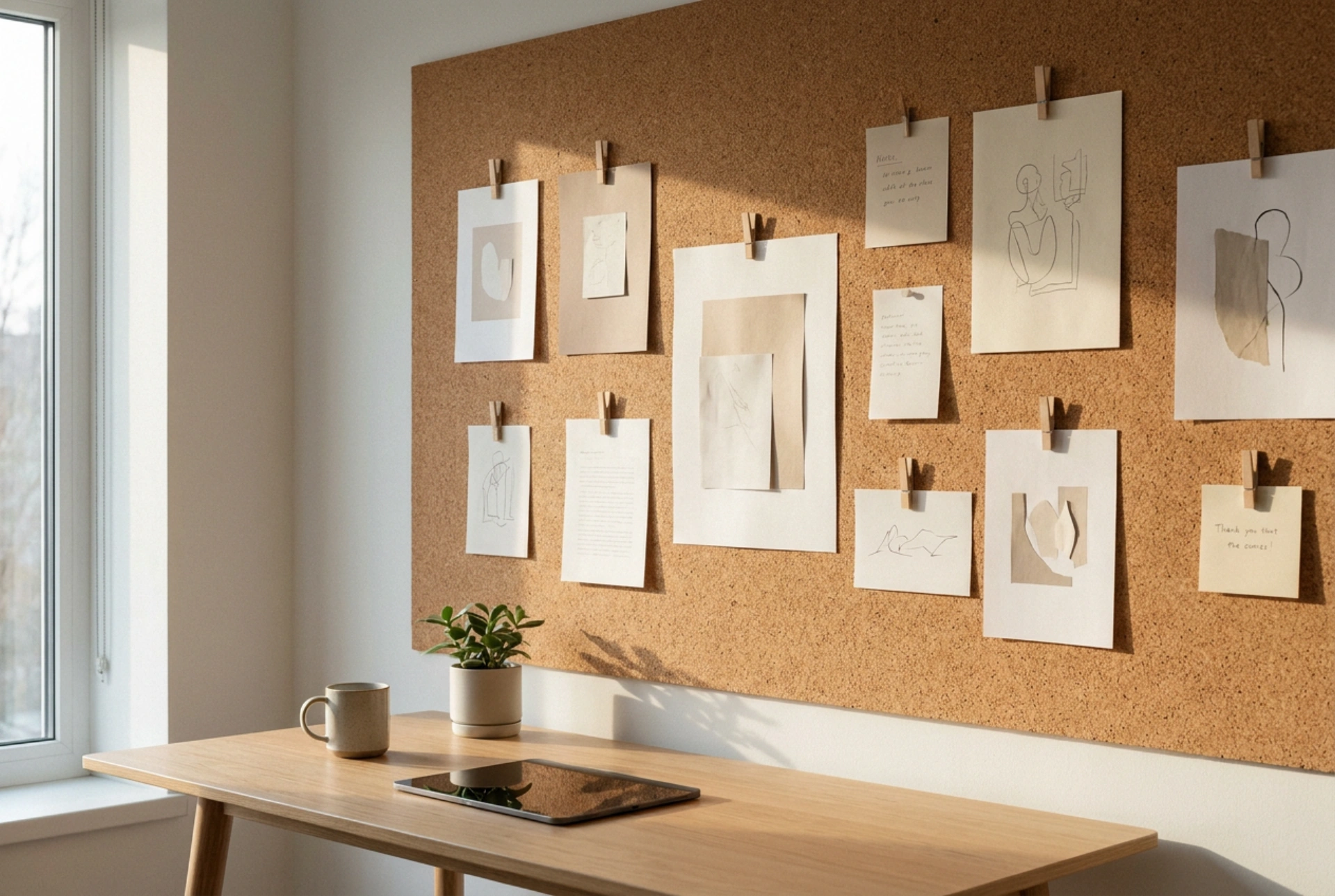 Comment organiser les dessins d'enfants sur un tableau en liège sans désordre