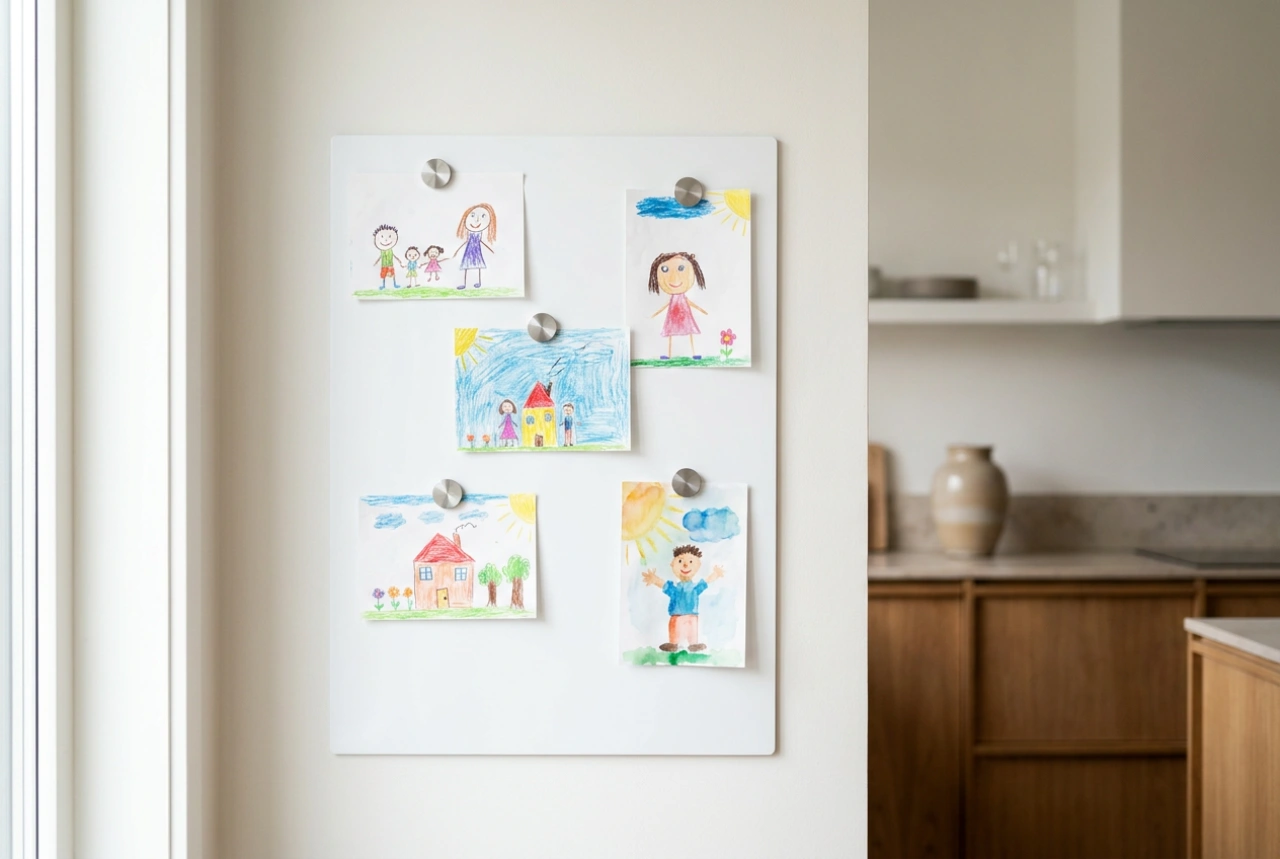 Comment organiser les dessins d'enfants sur un tableau magnétique