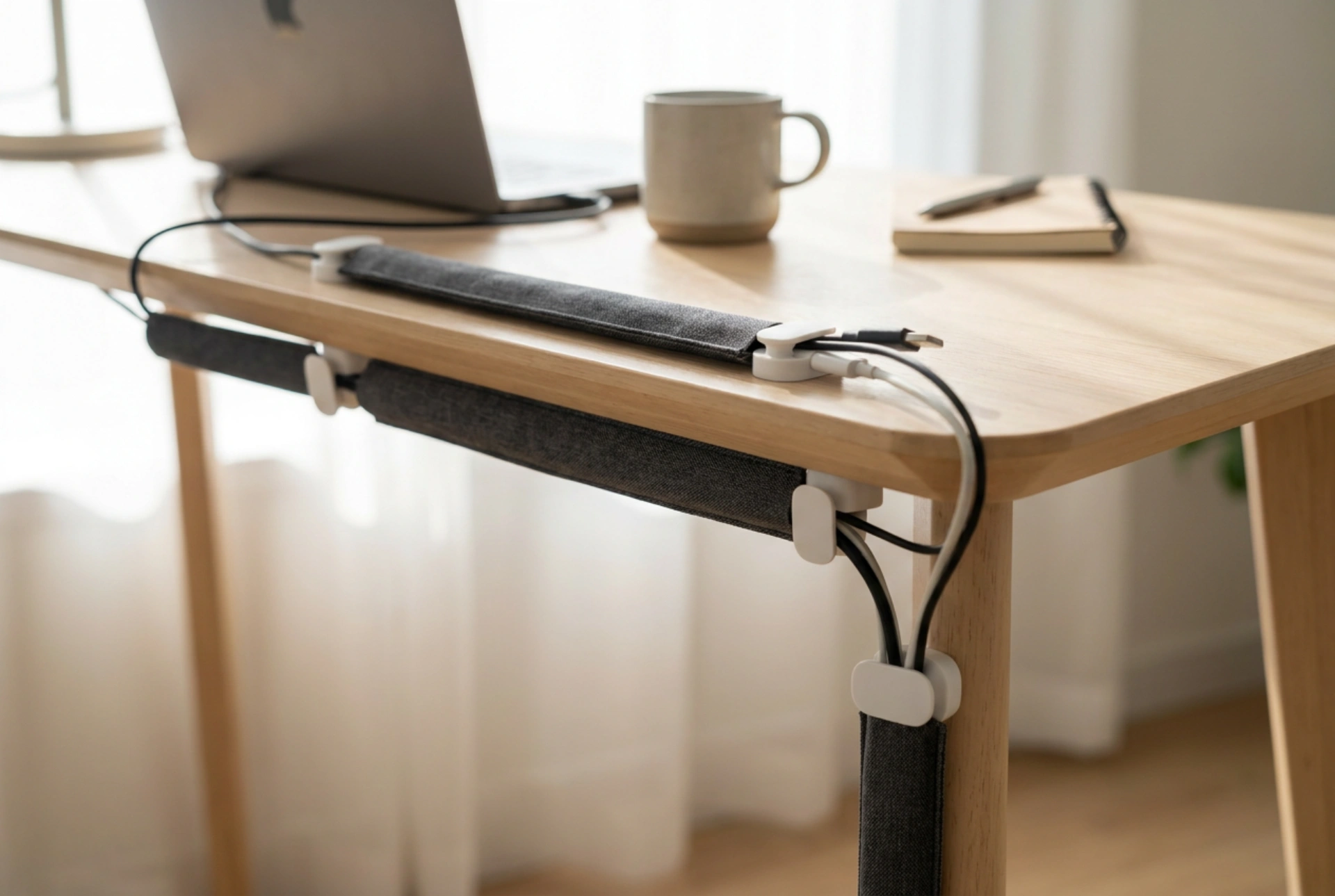 Méthode éprouvée pour organiser les câbles sous le bureau dans un organiseur