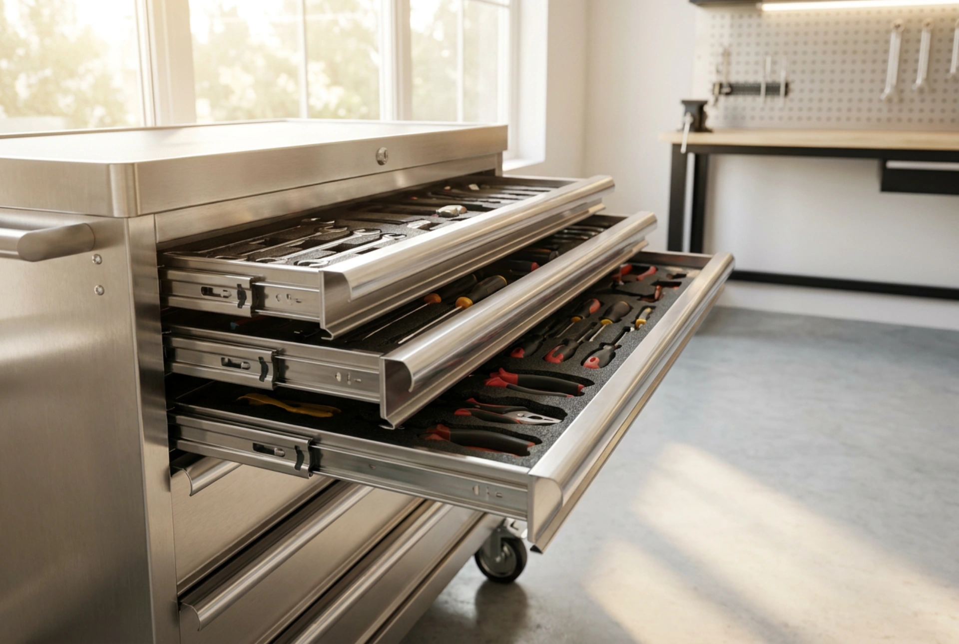 Comment organiser une caisse à outils sur roulettes dans l'atelier