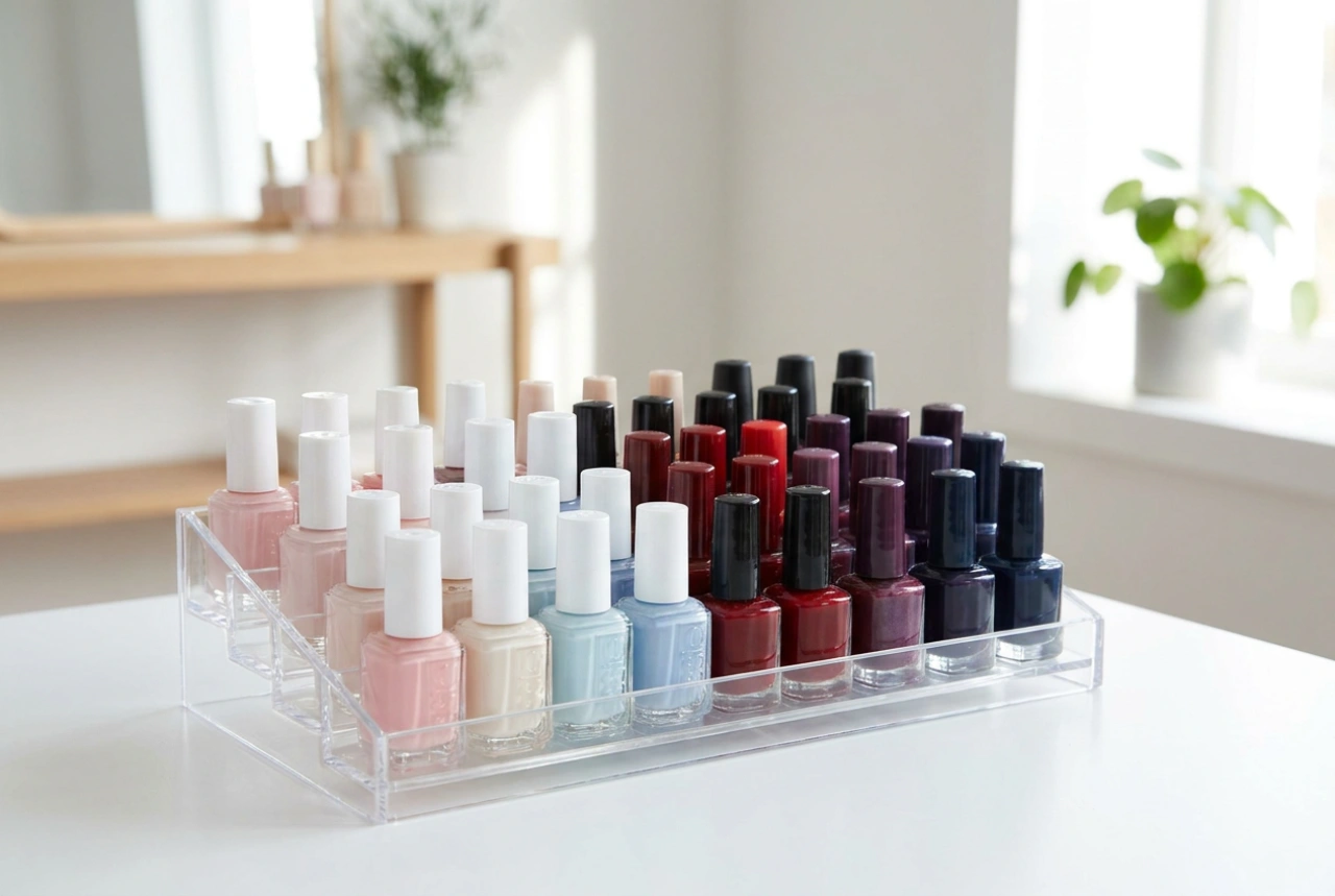 Organisateur de vernis à ongles et visibilité du dégradé de couleurs