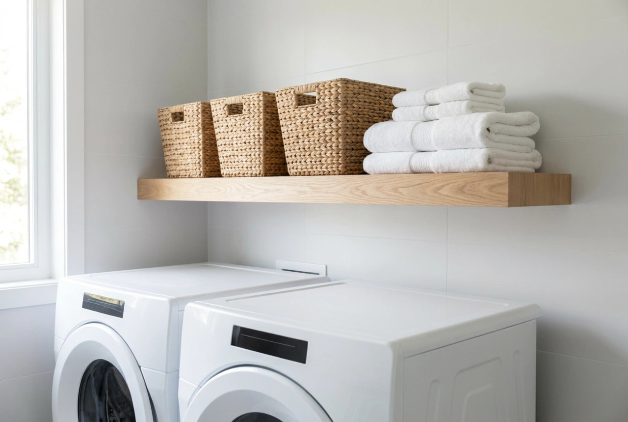 Aménager une étagère au-dessus du lave-linge et du sèche-linge : optimiser l'espace et l'organisation