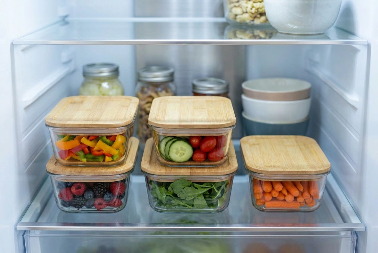 Contenants en verre avec couvercle : optimiser l'organisation du réfrigérateur