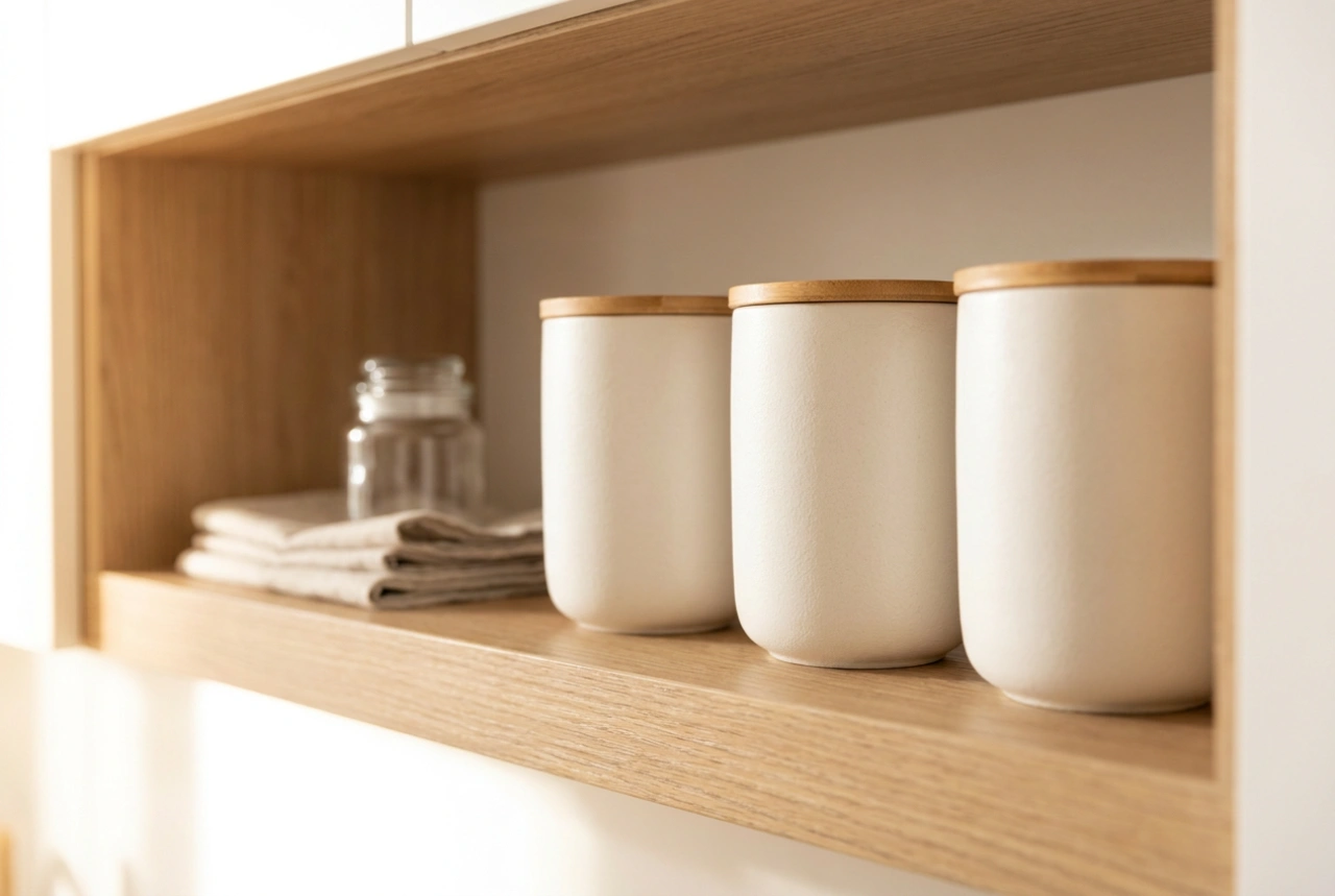 Un système cohérent de boîtes pour le café, le thé et le sucre dans vos placards