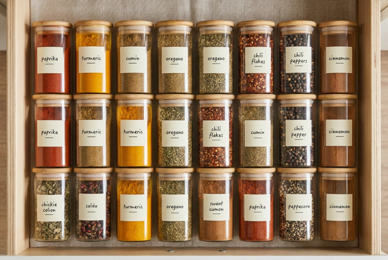 Comment organiser ses épices dans des bocaux en verre sans encombrement