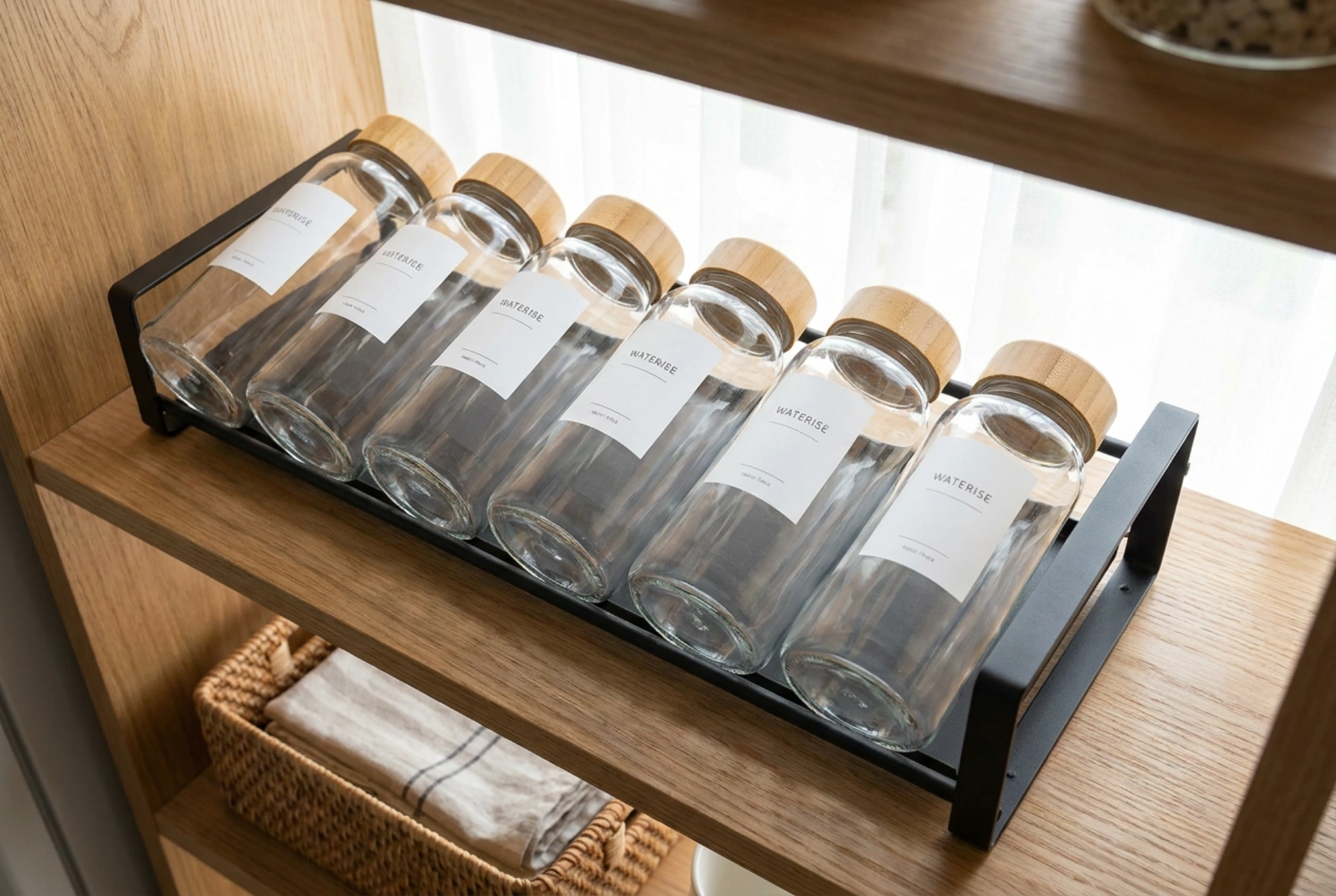 Comment organiser les bouteilles d'eau sur un support de cellier