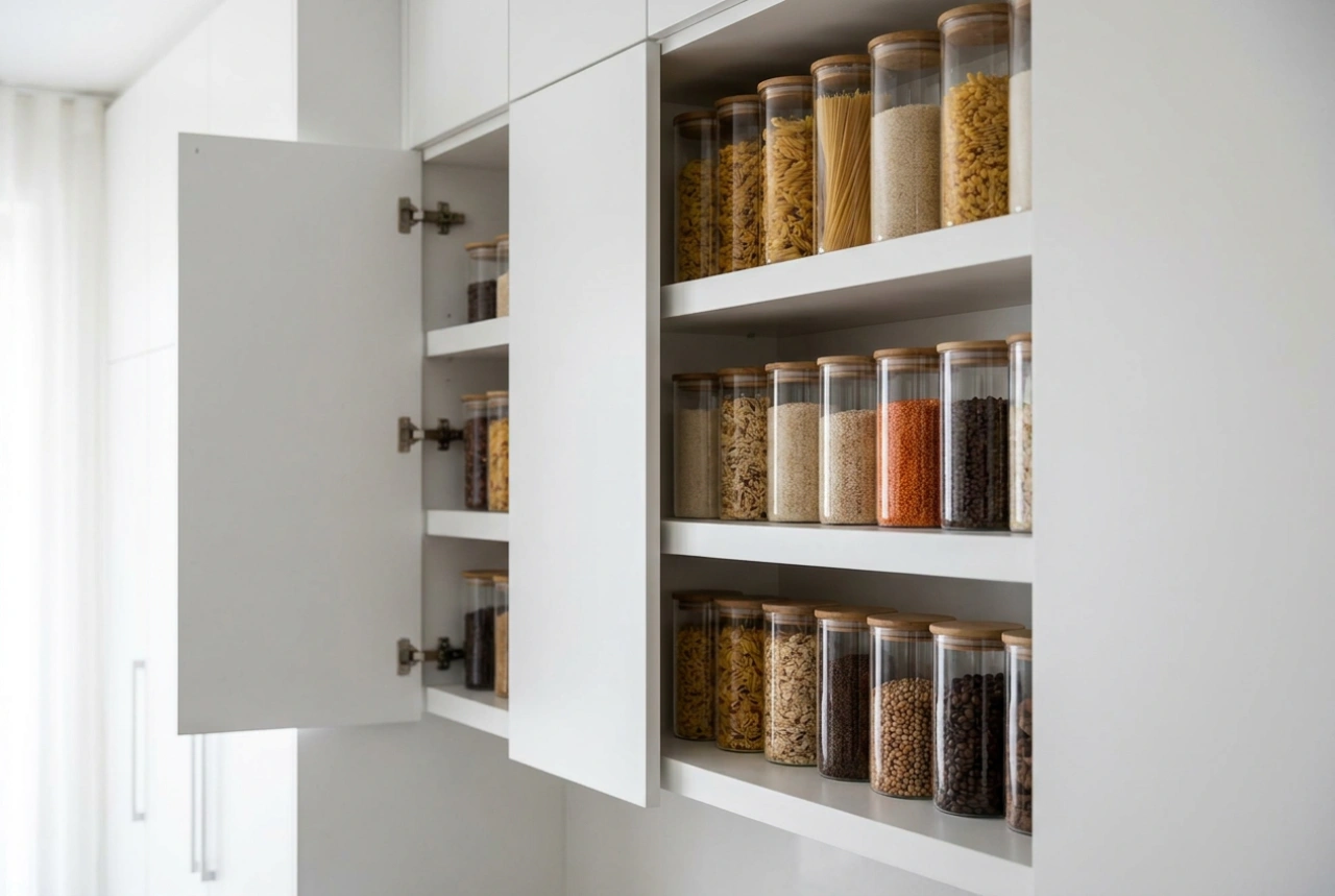 Quand les étagères de garde-manger fermées protègent vos provisions