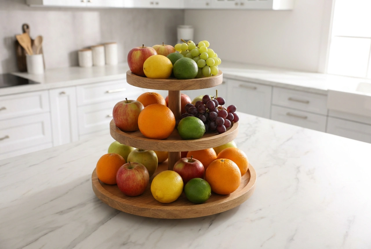 Comment disposer les fruits sur un présentoir à étages pour prolonger leur fraîcheur