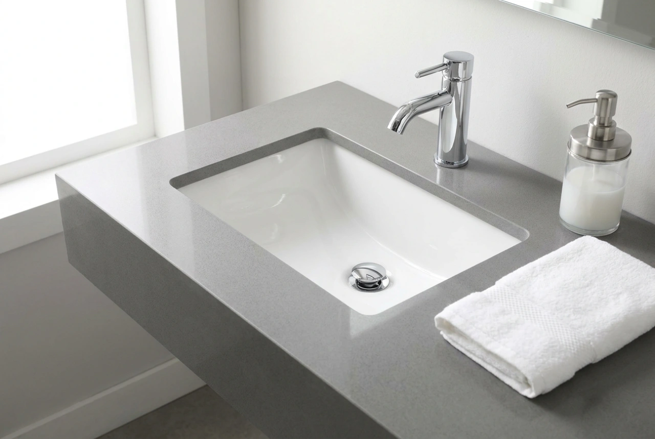 Installation étanche et sécurisée d'un siphon de lavabo avec bonde clic-clac