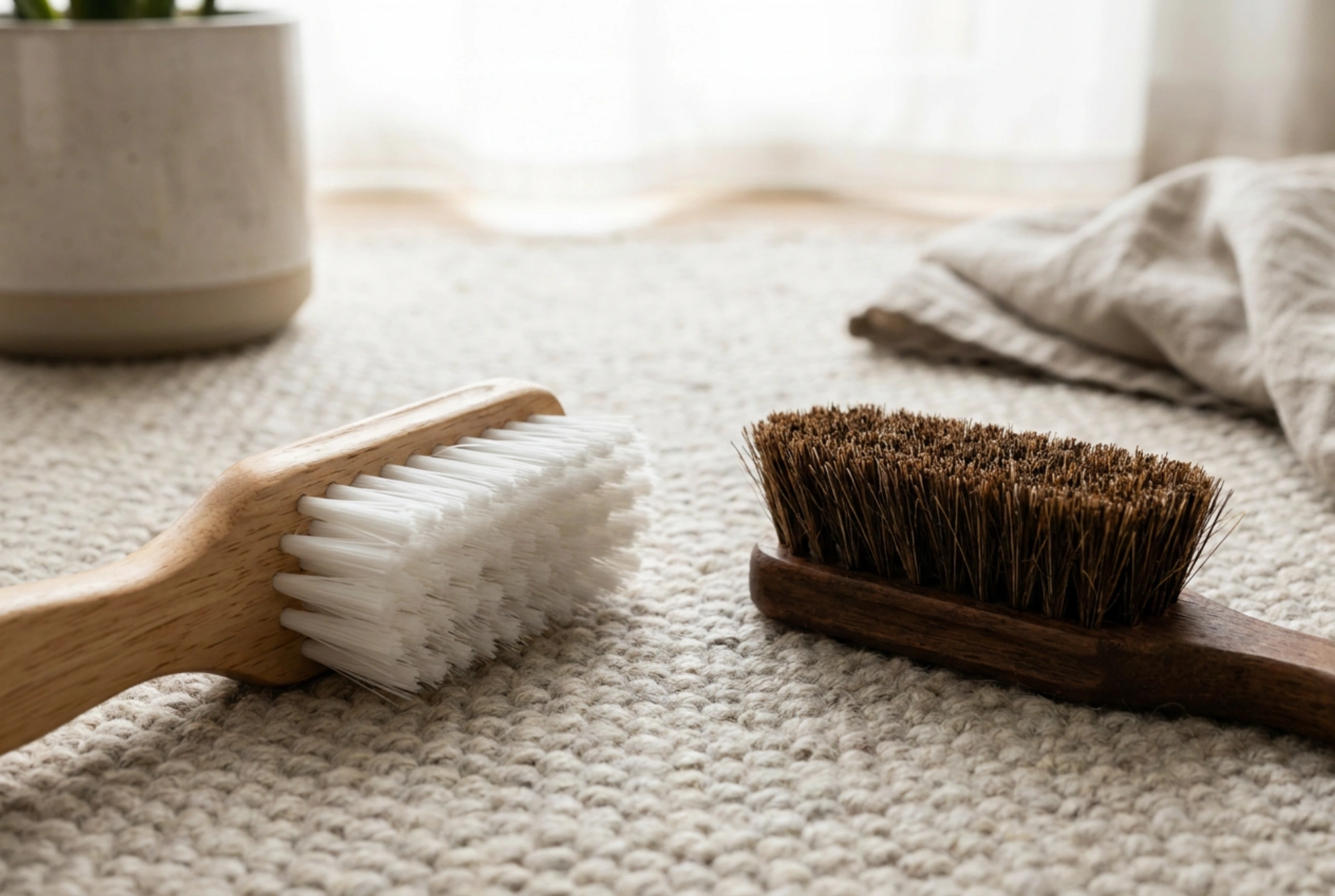 Comment différencier une bonne brosse à tapis d'une brosse trop dure