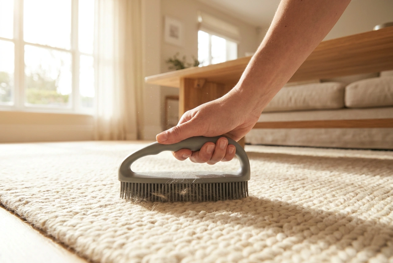 Comment retirer efficacement les poils d'animaux d'un tapis avant de passer l'aspirateur
