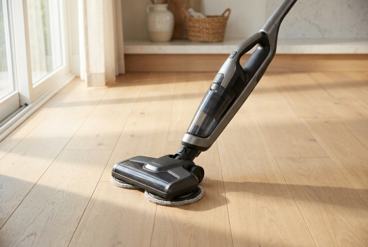 La bonne séquence d'utilisation d'un aspirateur balai laveur