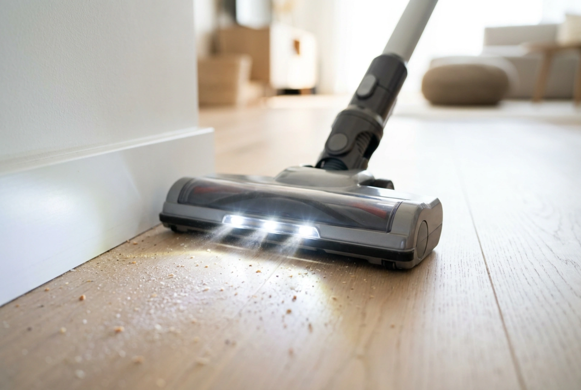 Comment utiliser l'éclairage LED de votre aspirateur pour traquer la poussière cachée