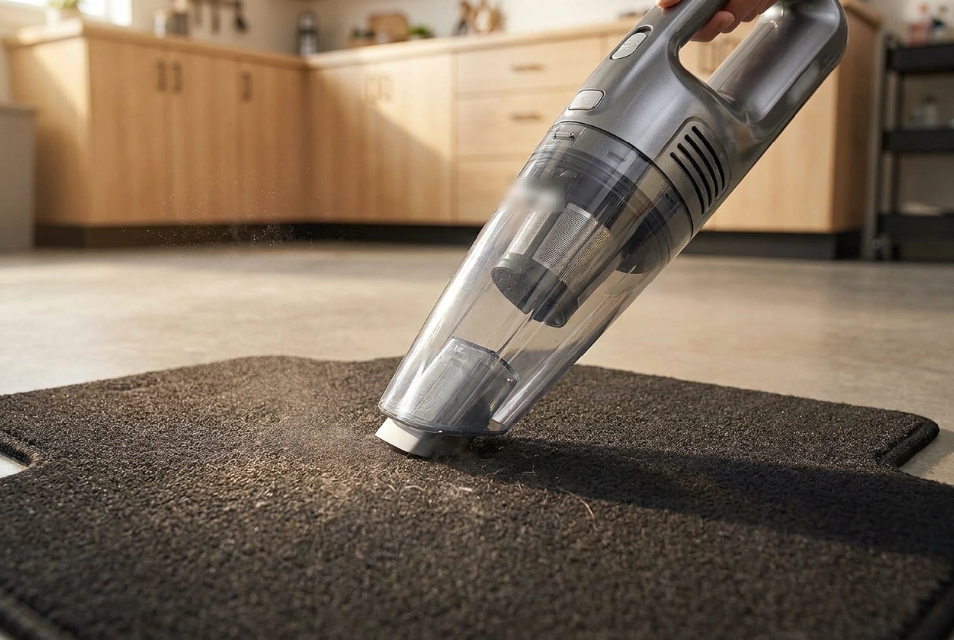 Comment utiliser un mini-aspirateur de voiture contre le sable et les miettes