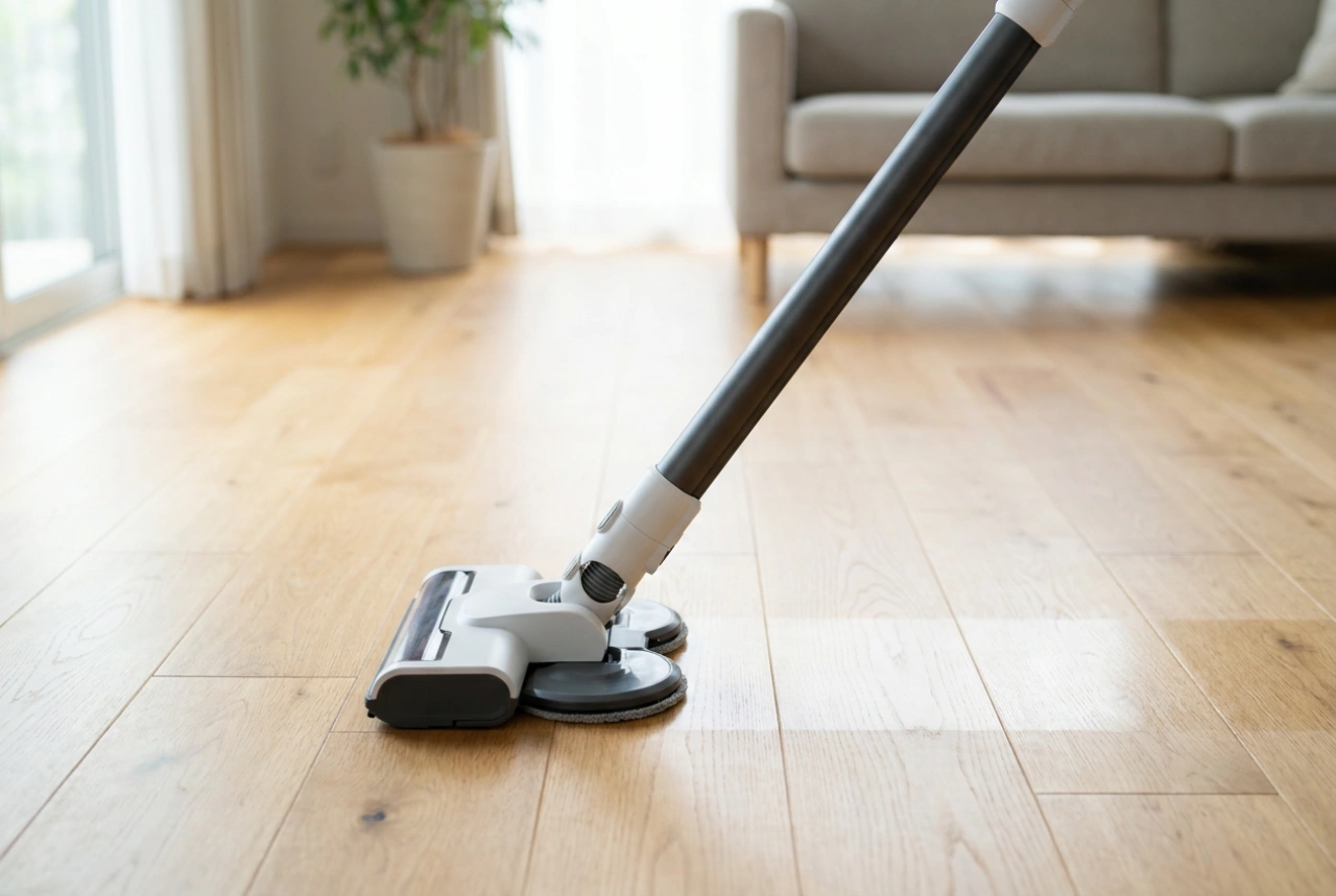 Comment utiliser un aspirateur balai laveur sur du parquet stratifié