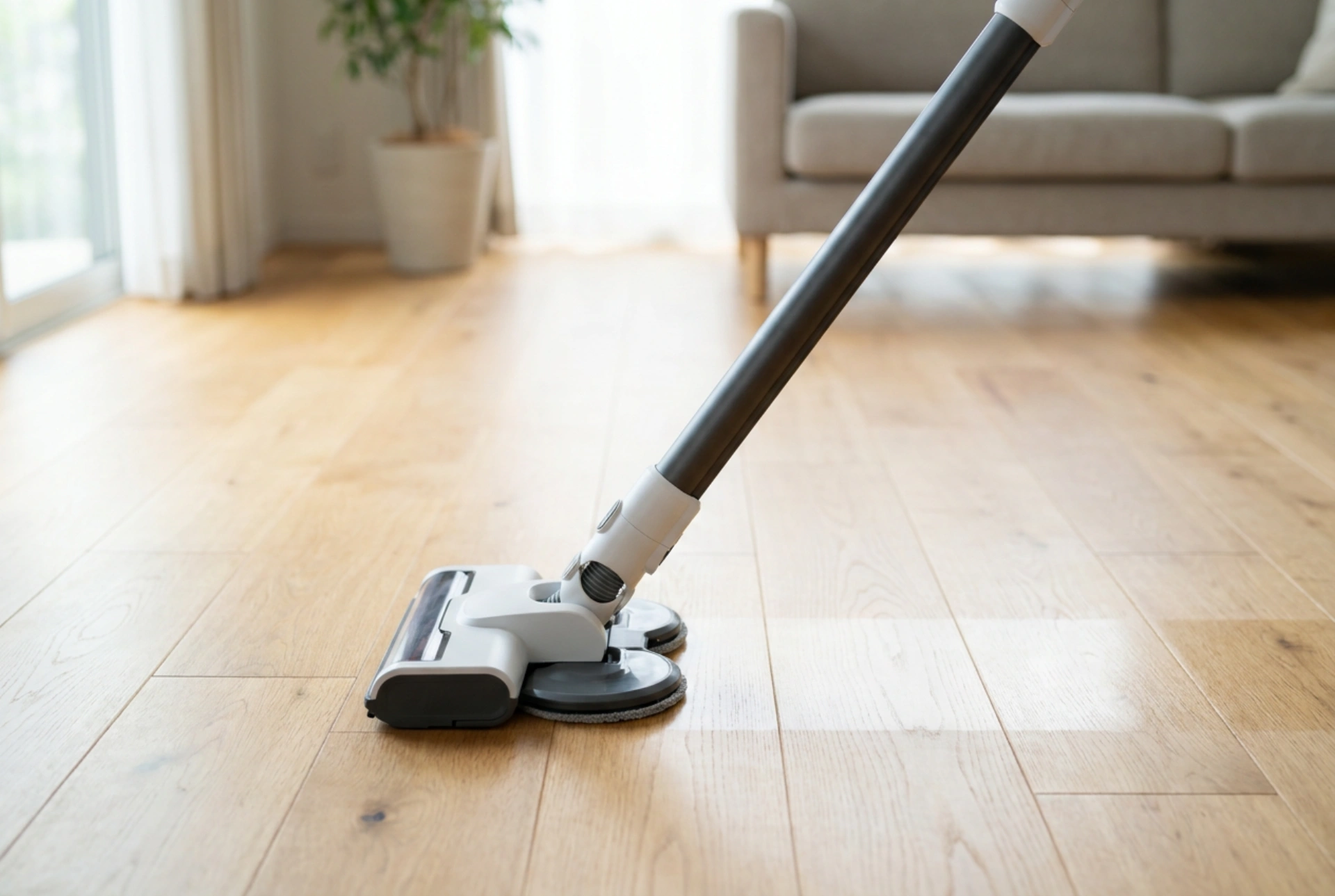 Comment utiliser un aspirateur balai laveur sur du parquet stratifié