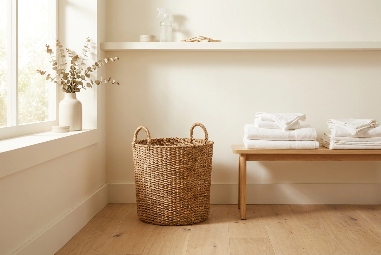 Panier à linge en osier : le secret du stockage respirant pour vos vêtements