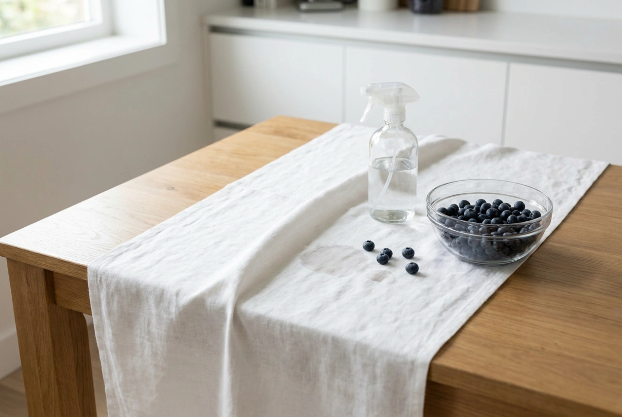 Éliminer les taches de myrtille sans laisser de traces violettes sur le tissu