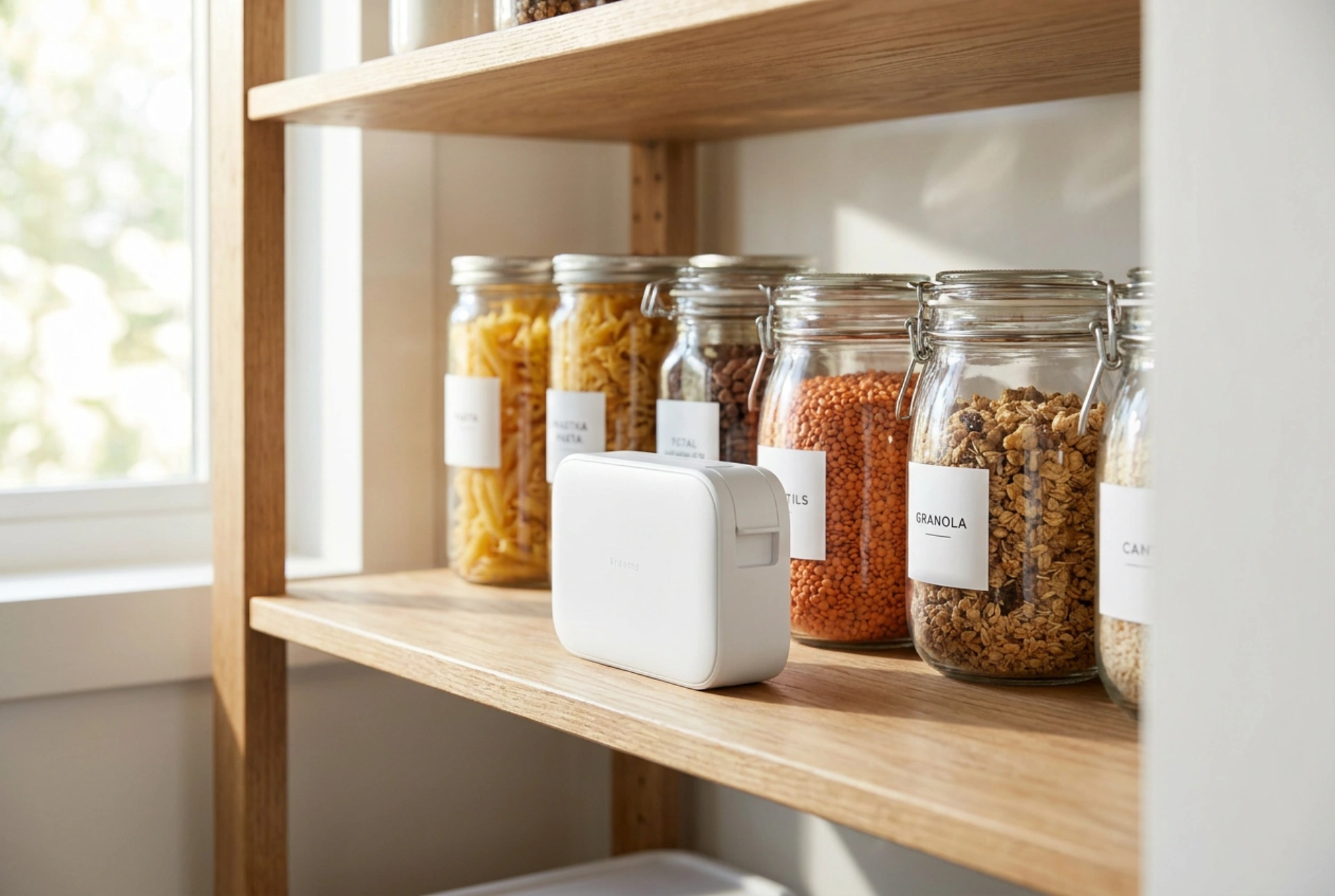 Petite étiqueteuse et organisation méthodique des stocks de la maison