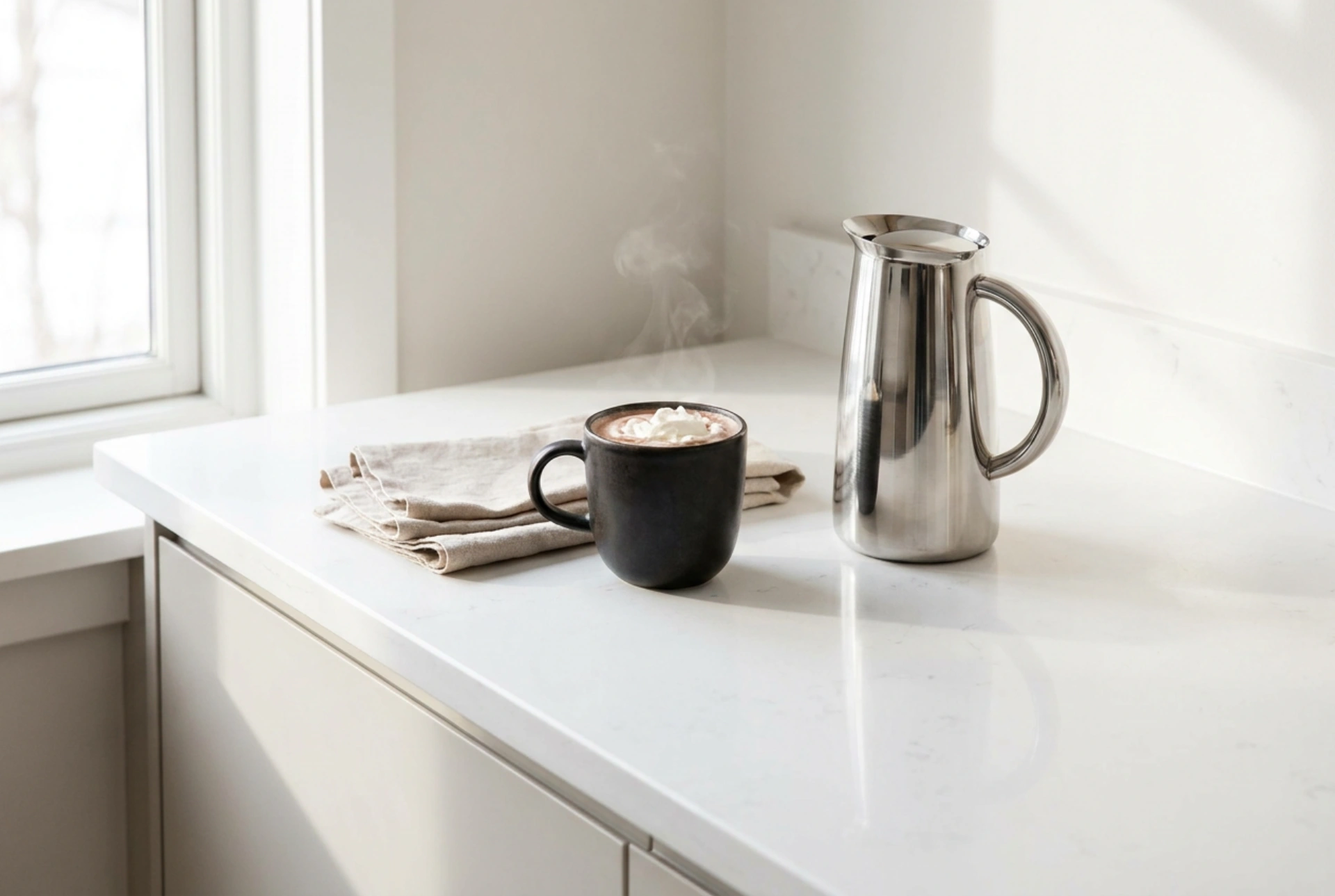 Nettoyage de la machine à café après l'utilisation de lait et de chocolat