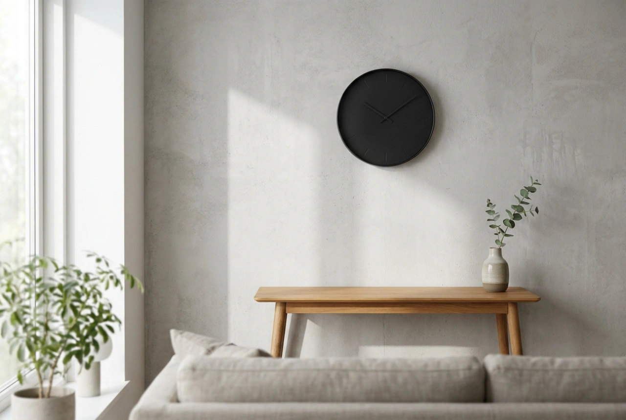 Comment valoriser une grande horloge noire dans un intérieur moderne