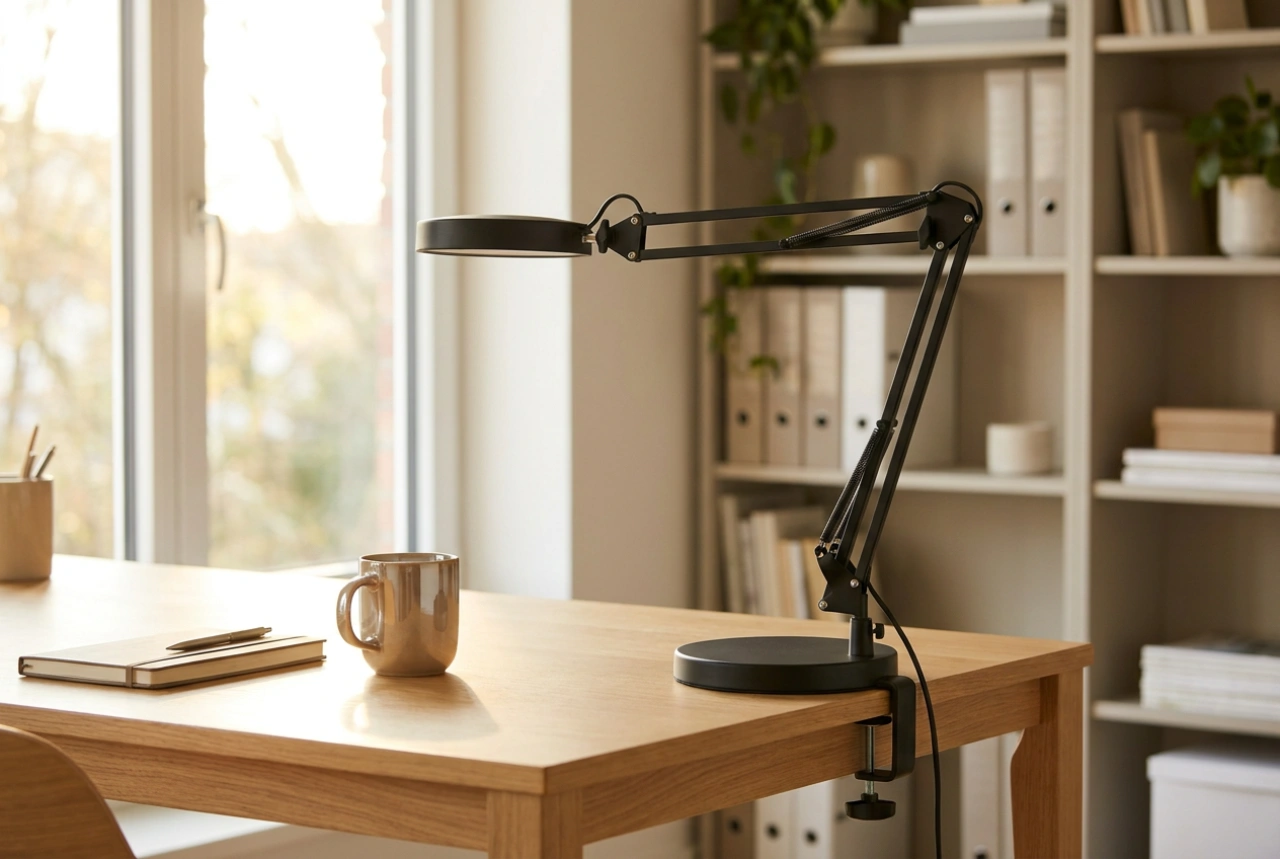 Comment positionner une lampe de bureau à pince sans encombrer le plan de travail