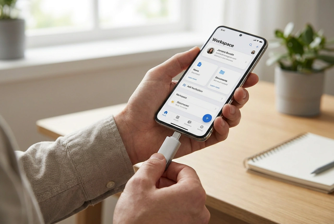 Comment connecter une clé USB-C à un téléphone et organiser ses fichiers