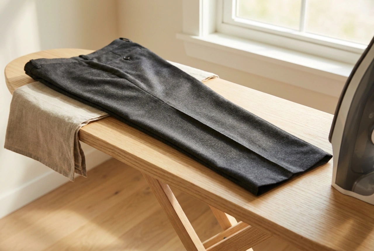 Comment repasser un pantalon à pli sans lustrage ni double pli
