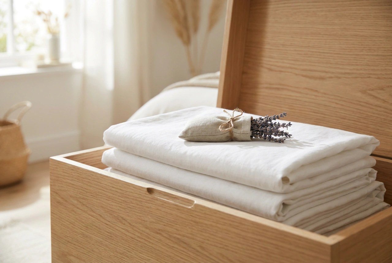 Comment stocker le linge de lit dans un coffre sans qu'il ne prenne d'odeurs