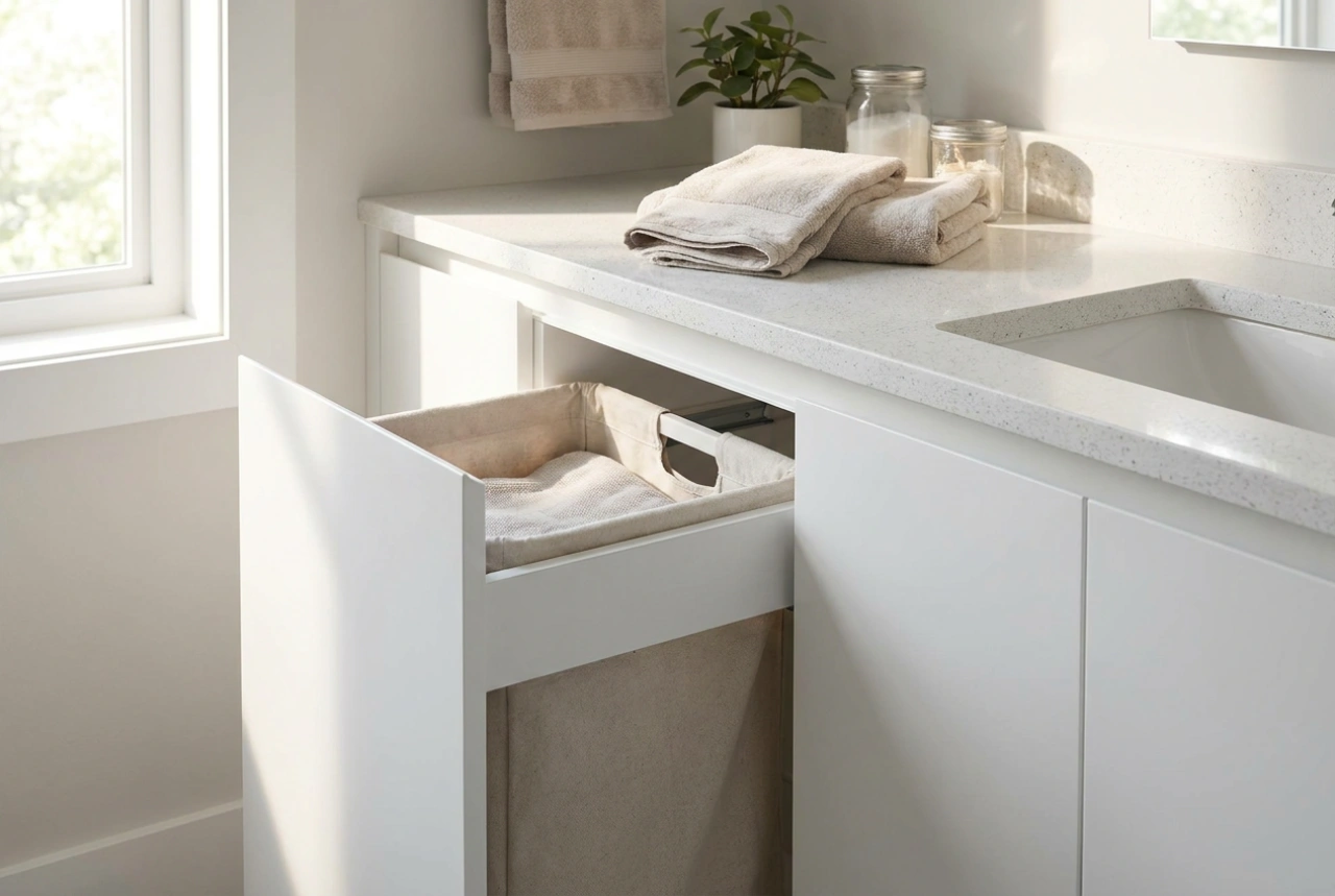Comment planifier un panier à linge encastrable dans une petite salle de bain