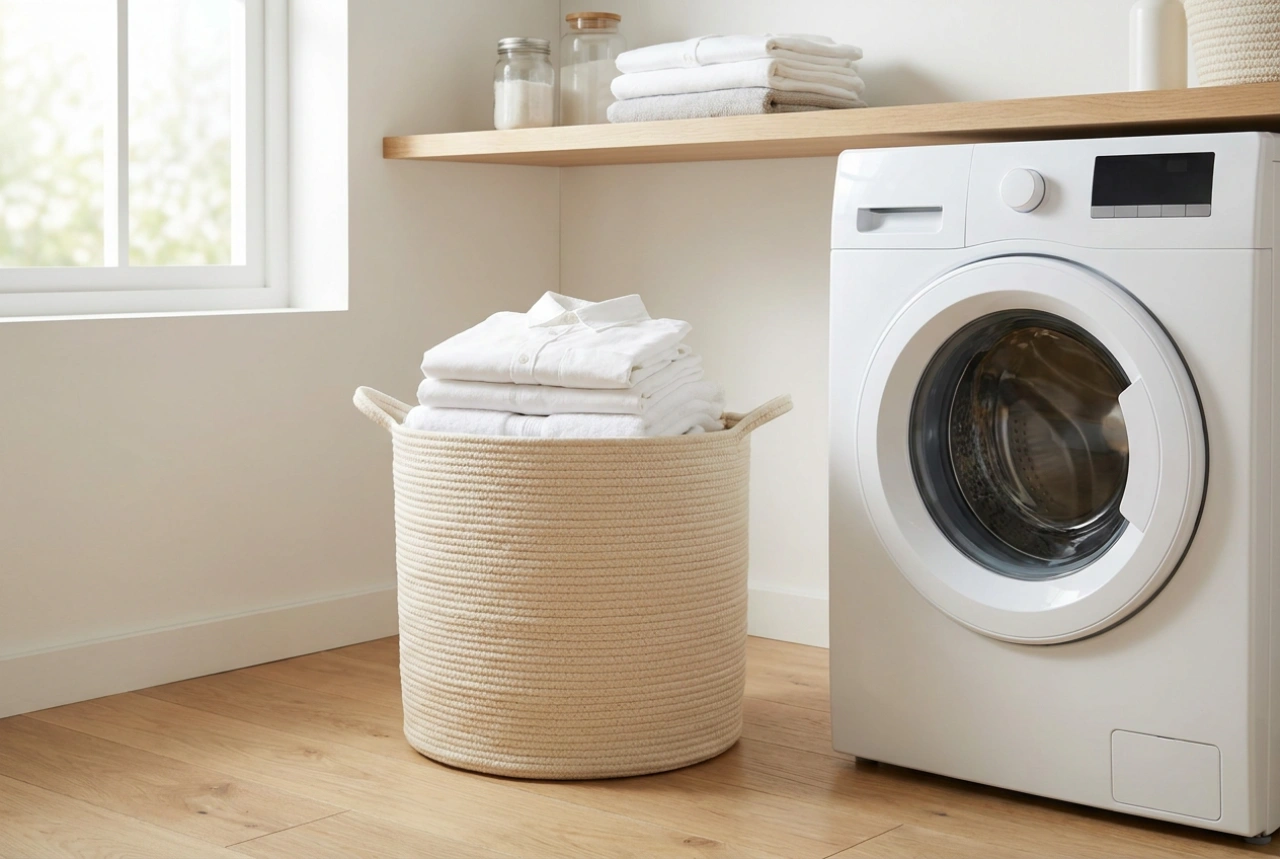 Un petit panier à linge pour optimiser le tri quotidien des vêtements