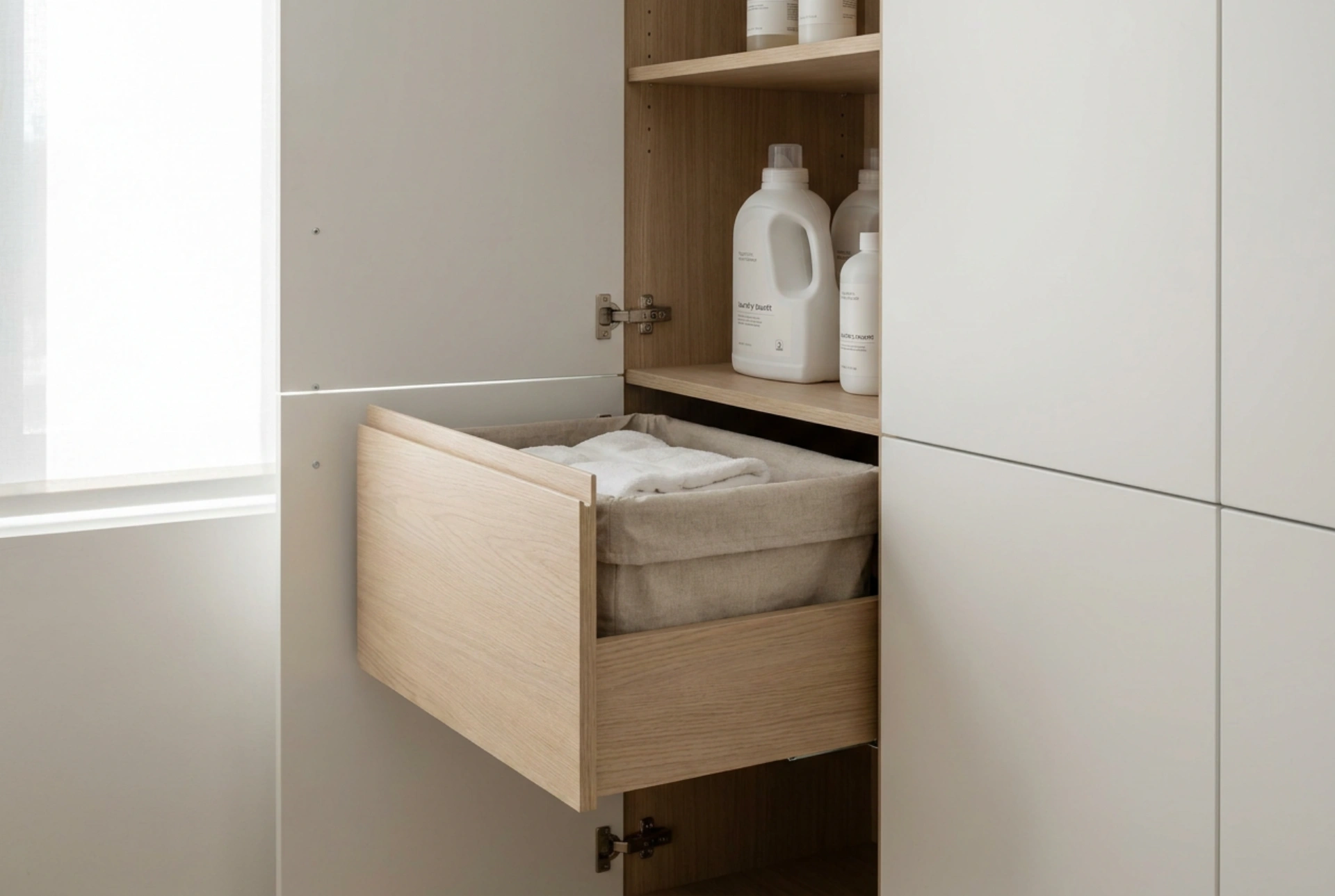Le panier à linge encastrable pour dissimuler et préserver le linge avant lavage
