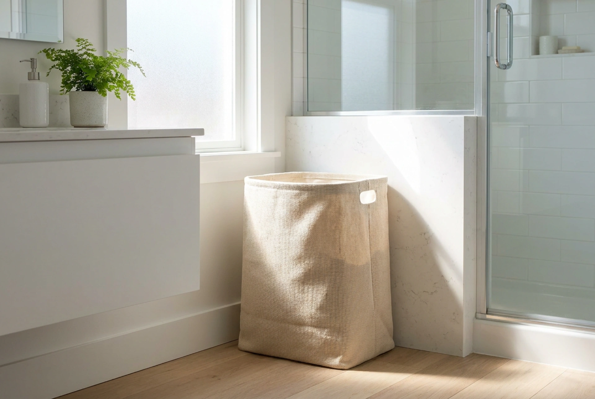 Le panier à linge rond : optimiser son agencement dans les angles